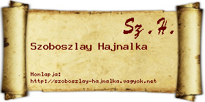 Szoboszlay Hajnalka névjegykártya