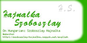 hajnalka szoboszlay business card